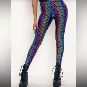 Blackmilk Rainbow Mermaid Leggings NWOT